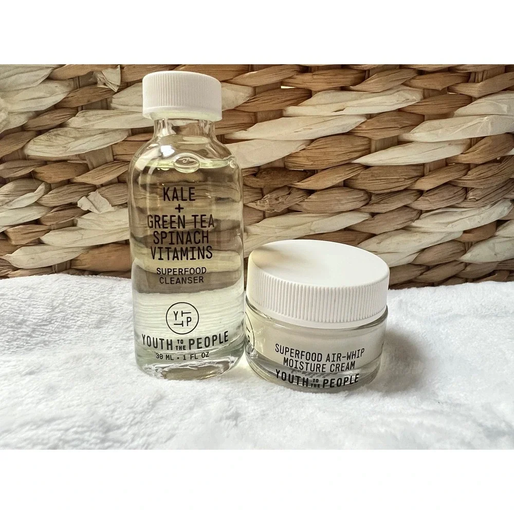 Youth To The People Superfood Cleanser and Moisture Cream Duo with Cloud Pouch